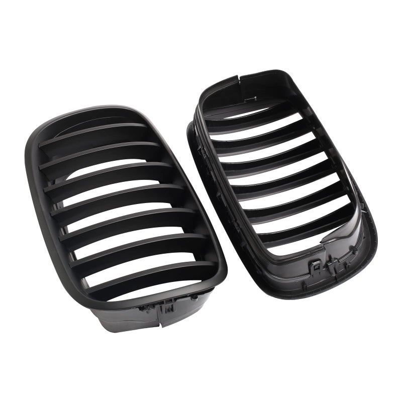 BILLDIO ABS E70 Grill,Front Kidney Grille Compatible with 2007-2014 X5 E70 X6 E71 (Single slats Matte black Grills, 2-pc Set) - Image 4